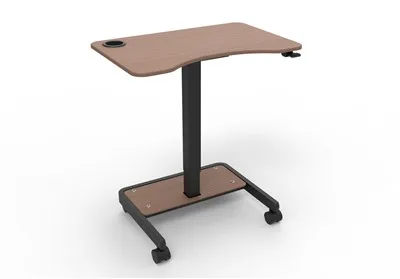 Tábla ríomhaire glúine iniompartha le sealbhóir cupán deisce